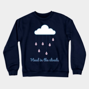 Head in the clouds baby blue cute cloud rain hearts Crewneck Sweatshirt
